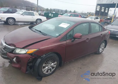 2012 Honda Civic Lx z USA, uszkodzony, nr VIN 19XFB2F56CE380802